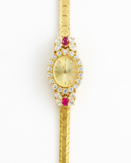 Gold PLT Natural Diamond Watch